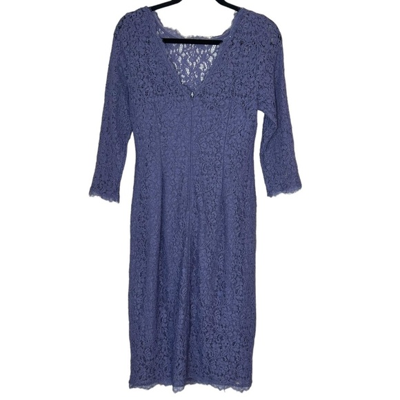 ADRIANNA Papell - Quarter Length Sleeve Lace Sheath Dress - Picture 3 of 8